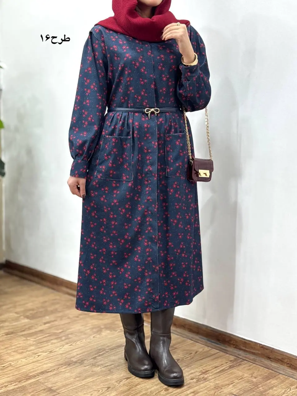 پیراهن مانتویی پاییزه طرحدار آیسو سانیا 2